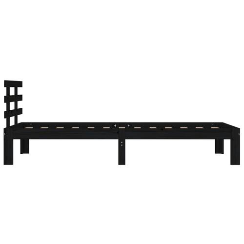 Sengeramme 100x200 cm massivt fyrretræ sort