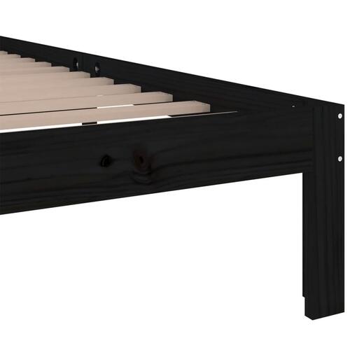 Sengeramme 100x200 cm massivt fyrretræ sort