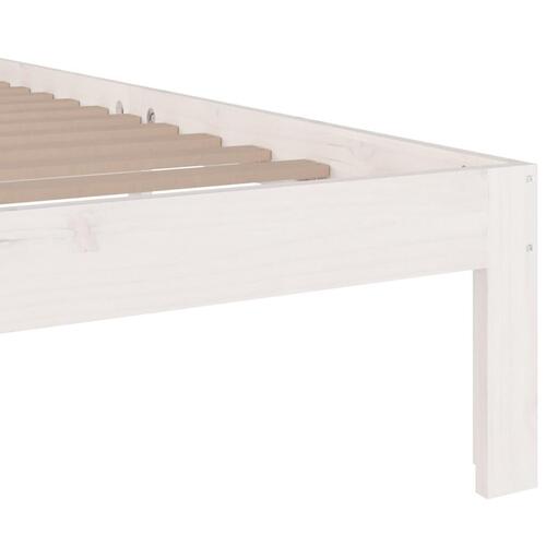 Sengeramme 120x200 cm massivt fyrretræ hvid