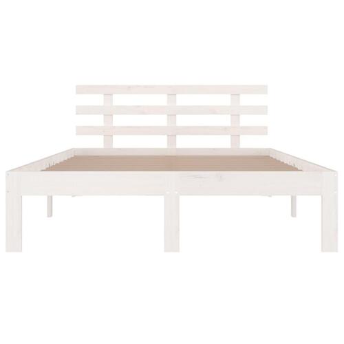 Sengeramme 140x200 cm massivt træ hvid
