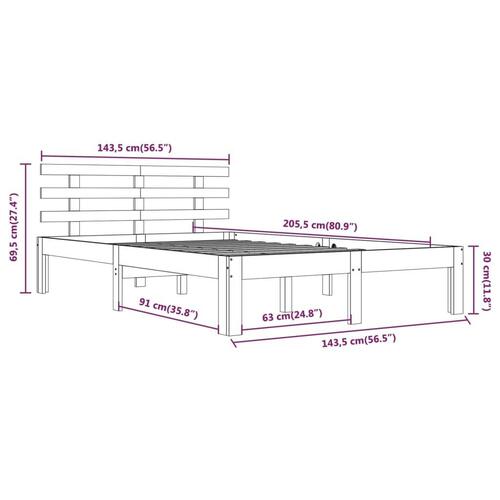 Sengeramme 140x200 cm massivt træ hvid