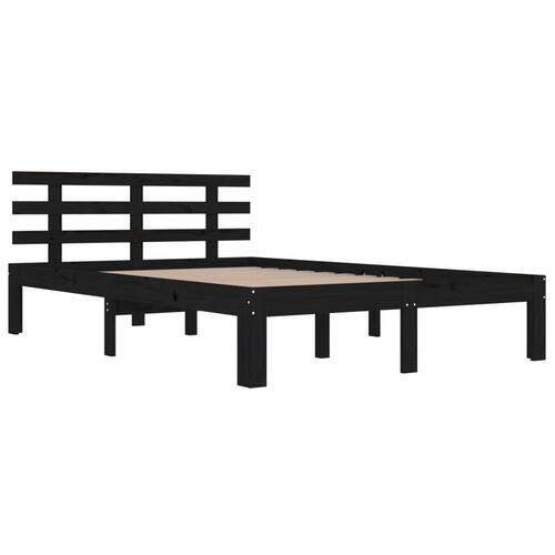 Sengeramme 150x200 cm King Size massivt træ sort