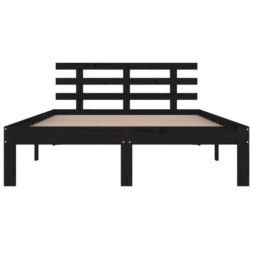 Sengeramme 150x200 cm King Size massivt træ sort