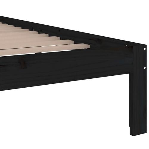 Sengeramme 150x200 cm King Size massivt træ sort