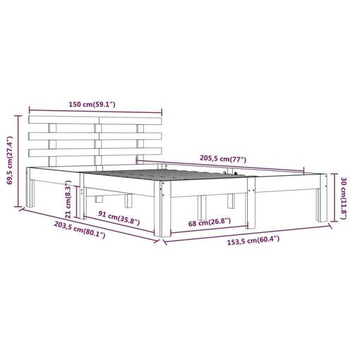 Sengeramme 150x200 cm King Size massivt træ sort