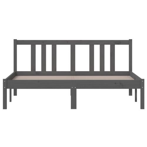 Sengeramme 140x190 cm massivt fyrretræ grå