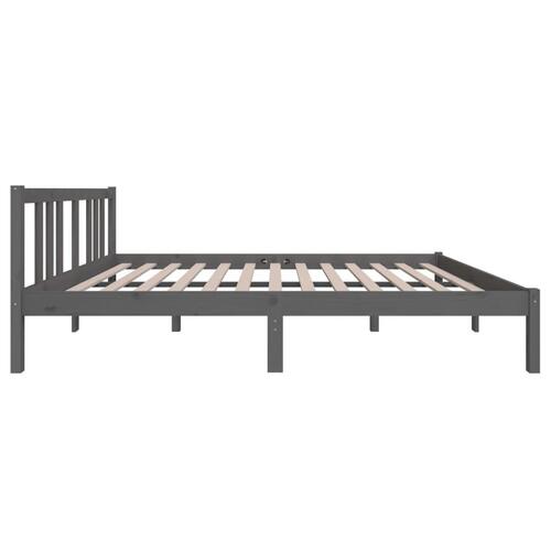 Sengeramme 140x190 cm massivt fyrretræ grå