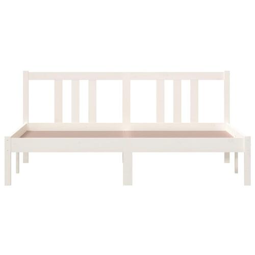 Sengeramme 150x200 cm King Size massivt fyrretræ hvid