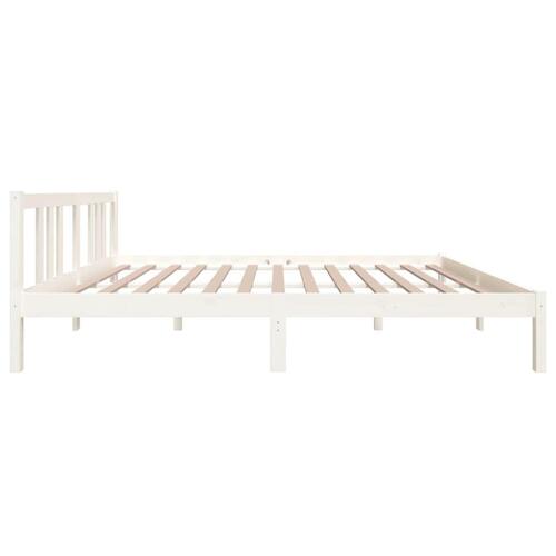 Sengeramme 150x200 cm King Size massivt fyrretræ hvid