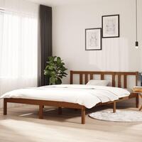 Sengeramme 150x200 cm King Size massivt træ gyldenbrun