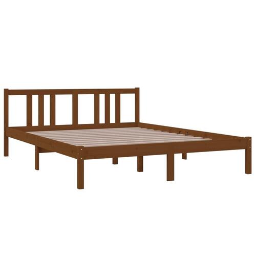 Sengeramme 150x200 cm King Size massivt træ gyldenbrun