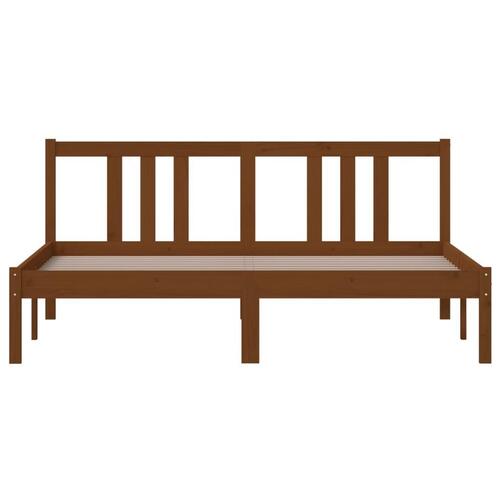 Sengeramme 150x200 cm King Size massivt træ gyldenbrun