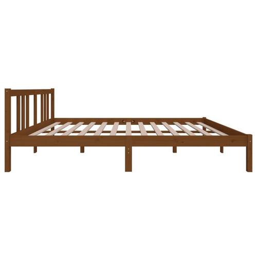 Sengeramme 150x200 cm King Size massivt træ gyldenbrun