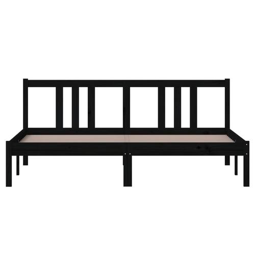 Sengeramme 160x200 cm massivt træ sort