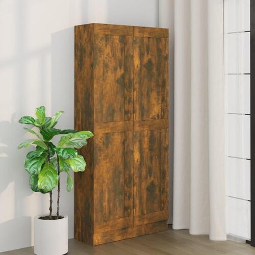 Bogskab 82,5x30,5x185,5 cm konstrueret træ røget egetræsfarve