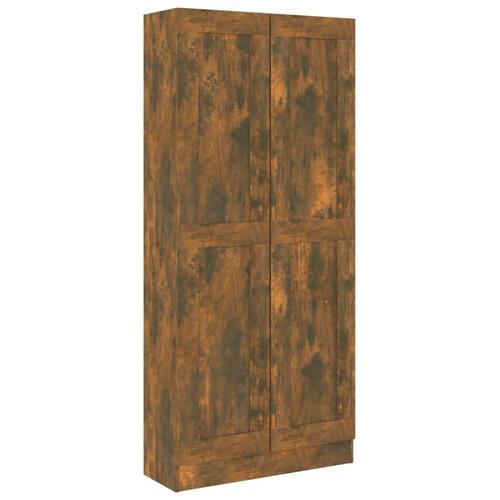 Bogskab 82,5x30,5x185,5 cm konstrueret træ røget egetræsfarve