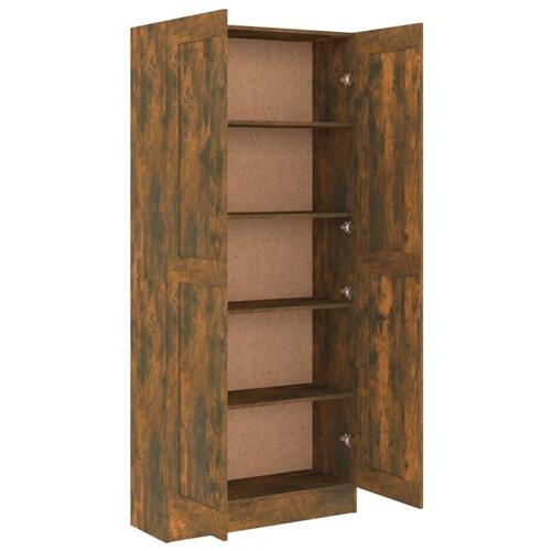 Bogskab 82,5x30,5x185,5 cm konstrueret træ røget egetræsfarve