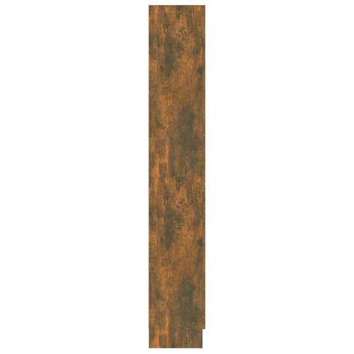 Bogskab 82,5x30,5x185,5 cm konstrueret træ røget egetræsfarve