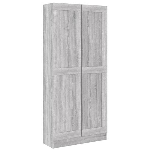 Bogskab 82,5x30,5x185,5 cm konstrueret træ grå sonoma-eg