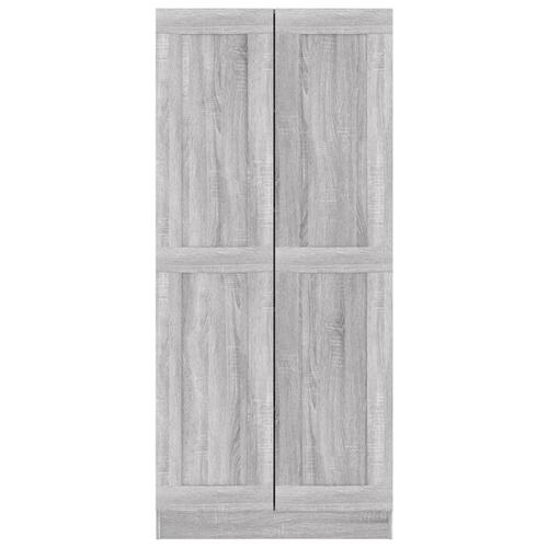 Bogskab 82,5x30,5x185,5 cm konstrueret træ grå sonoma-eg