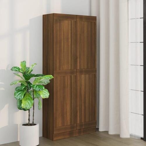 Bogskab 82,5x30,5x185,5 cm konstrueret træ brun egetræsfarve