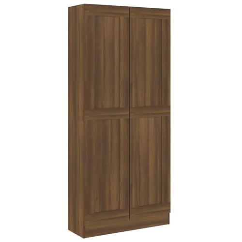 Bogskab 82,5x30,5x185,5 cm konstrueret træ brun egetræsfarve