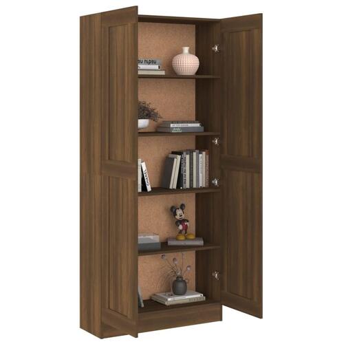 Bogskab 82,5x30,5x185,5 cm konstrueret træ brun egetræsfarve