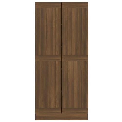 Bogskab 82,5x30,5x185,5 cm konstrueret træ brun egetræsfarve