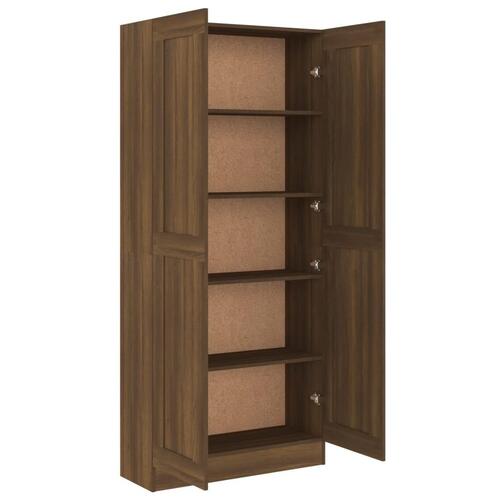 Bogskab 82,5x30,5x185,5 cm konstrueret træ brun egetræsfarve