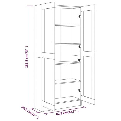 Bogskab 82,5x30,5x185,5 cm konstrueret træ brun egetræsfarve
