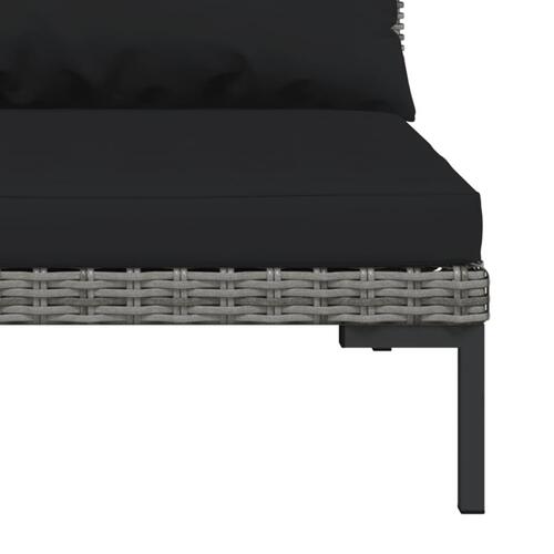 Moduler til havesofa 3 stk. med hynder halvrundt polyrattan