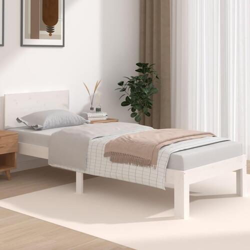 Sengeramme 75x190 cm Small Single massivt træ hvid