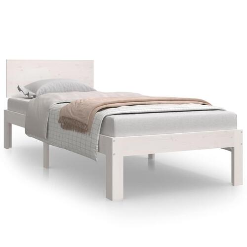 Sengeramme 75x190 cm Small Single massivt træ hvid