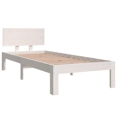 Sengeramme 75x190 cm Small Single massivt træ hvid