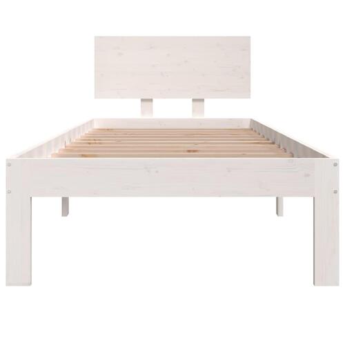 Sengeramme 75x190 cm Small Single massivt træ hvid