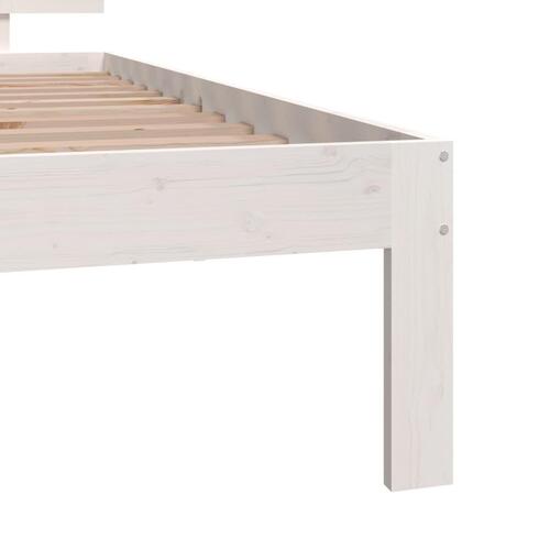 Sengeramme 75x190 cm Small Single massivt træ hvid