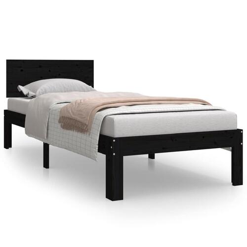 Sengeramme 75x190 cm Small Single massivt træ sort