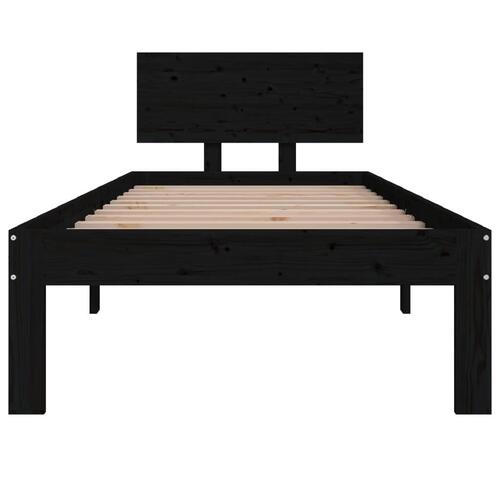 Sengeramme 75x190 cm Small Single massivt træ sort