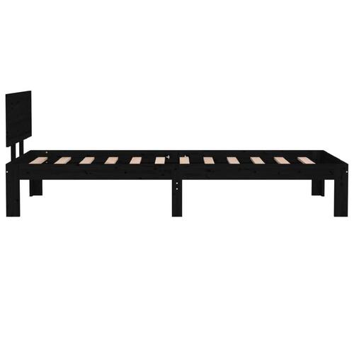 Sengeramme 75x190 cm Small Single massivt træ sort