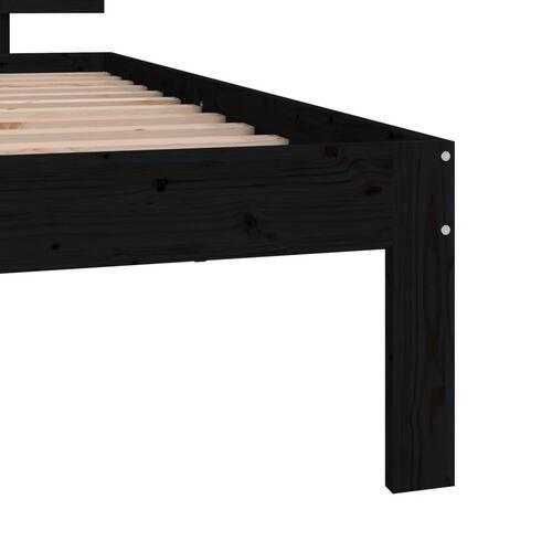 Sengeramme 75x190 cm Small Single massivt træ sort