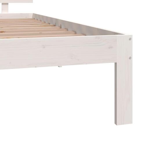 Sengeramme 90x190 cm Single massivt træ hvid