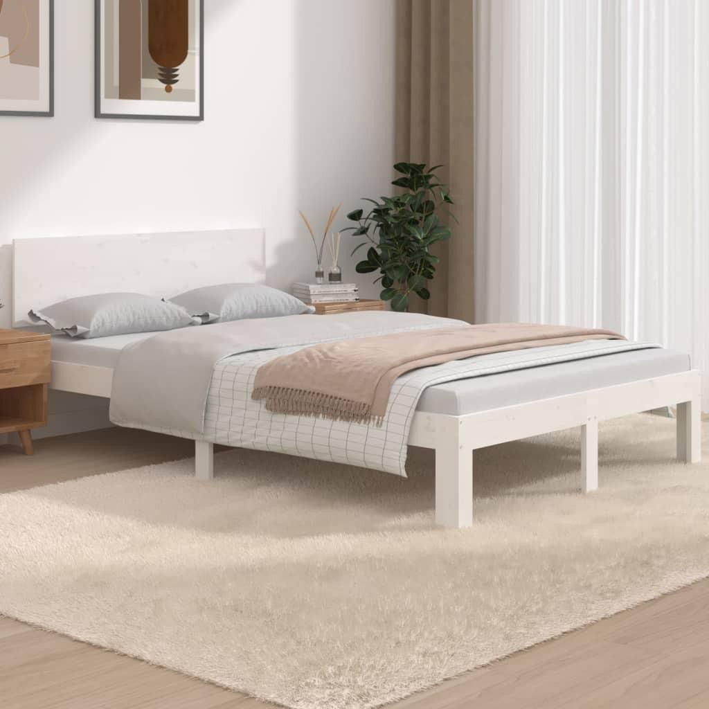 Sengeramme 120x190 cm Small Double massivt træ hvid