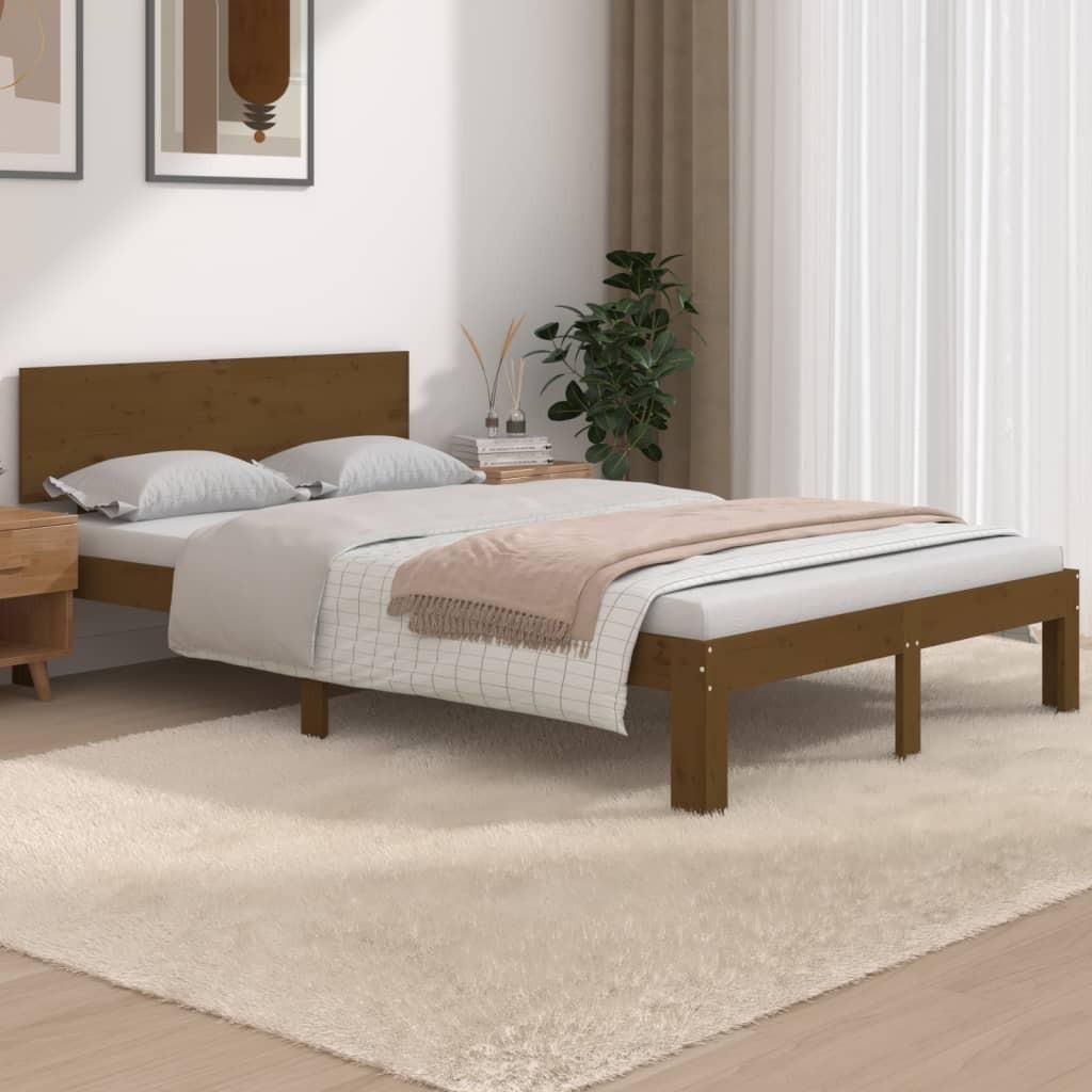 Sengeramme 120x190 cm Small Double massivt træ gyldenbrun