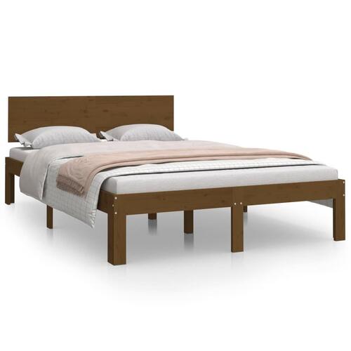Sengeramme 120x190 cm Small Double massivt træ gyldenbrun