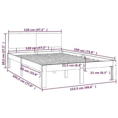 Sengeramme 120x190 cm Small Double massivt træ gyldenbrun