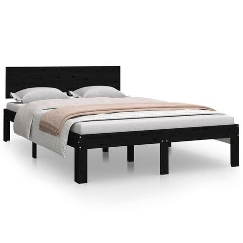 Sengeramme 120x190 cm Small Double massivt træ sort