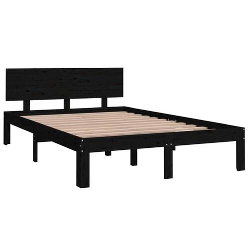 Sengeramme 120x190 cm Small Double massivt træ sort