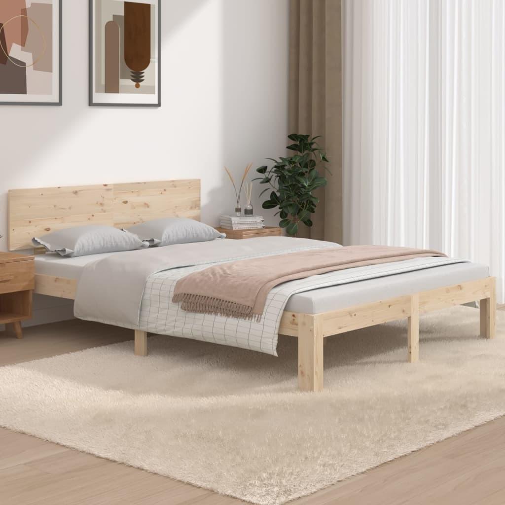 Sengeramme 135x190 cm massivt træ