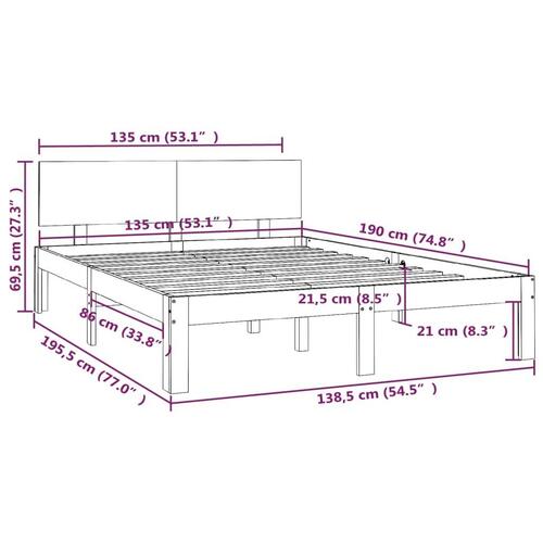 Sengeramme 135x190 cm massivt træ