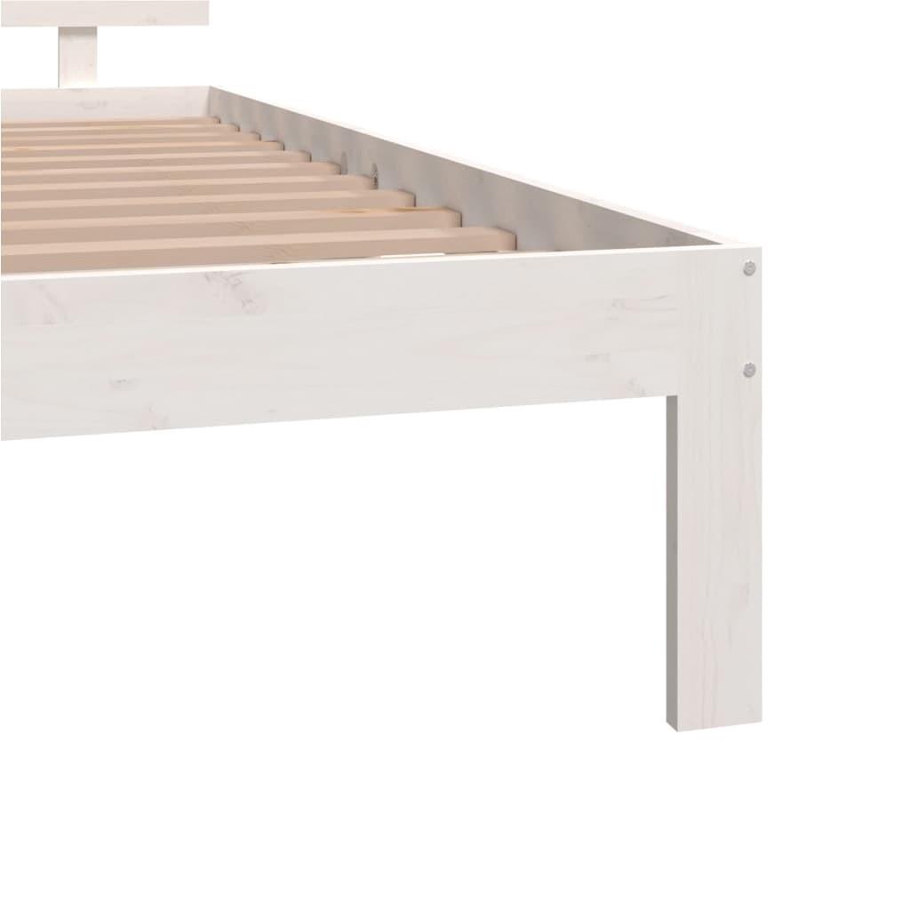 Sengeramme 140x190 cm massivt fyrretræ hvid